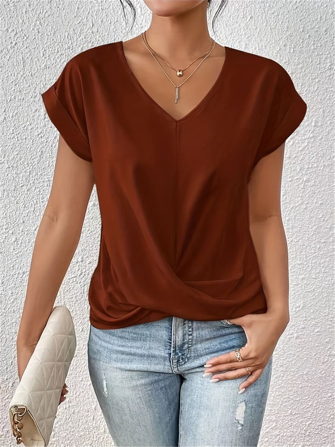 Zoe | V-Neck Twist-Front Top