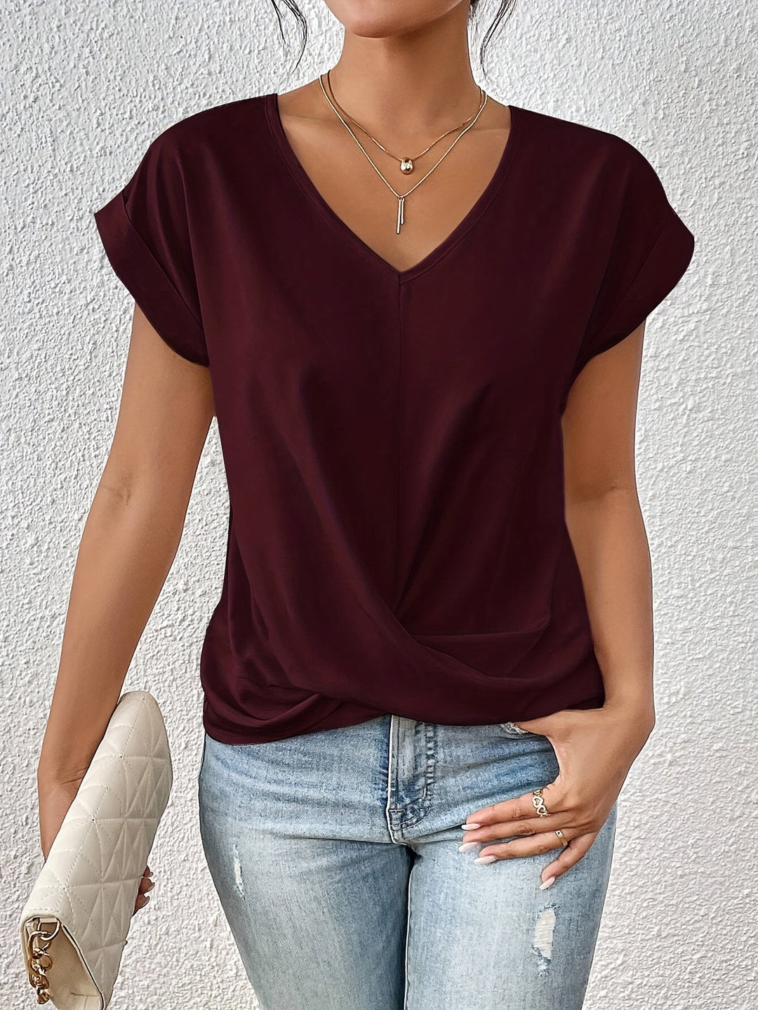 Zoe | V-Neck Twist-Front Top