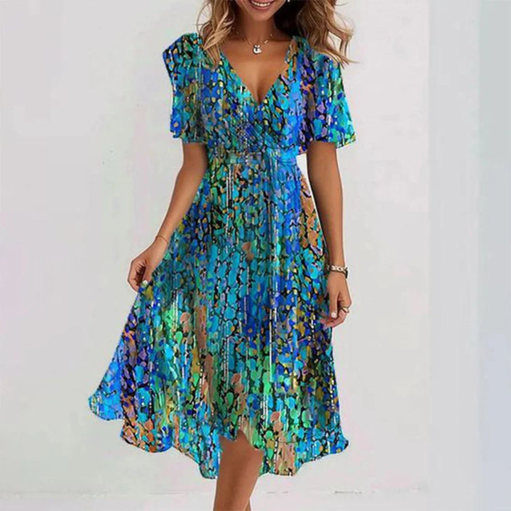 Naomie | Floral Flutter Sleeve Midi Dress