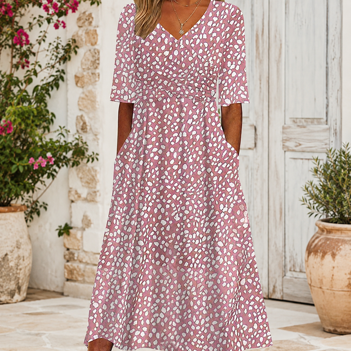 Sophia | Elegant Polka Dot Midi Dress