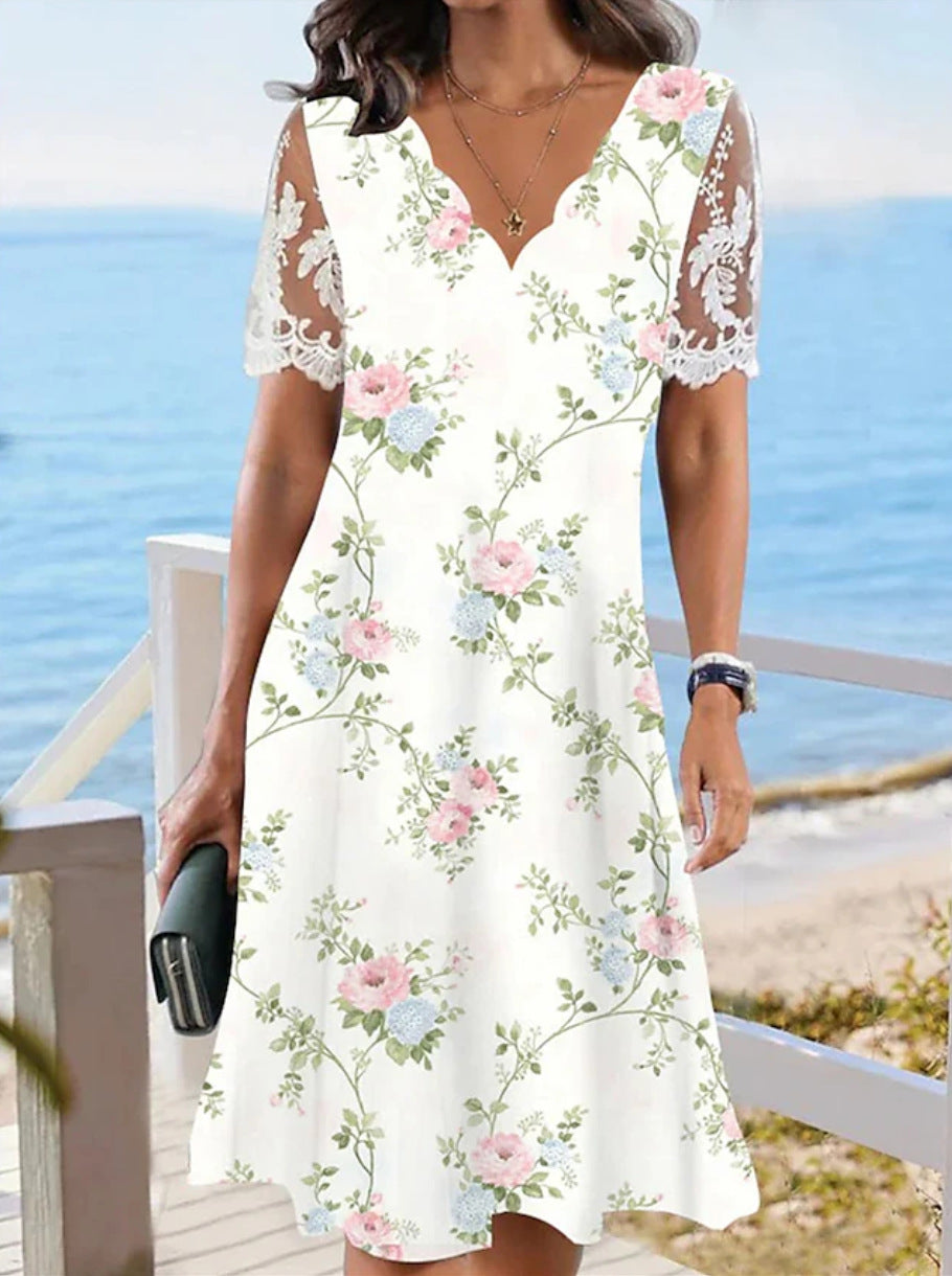 Eleanor | Floral Print Midi Dress