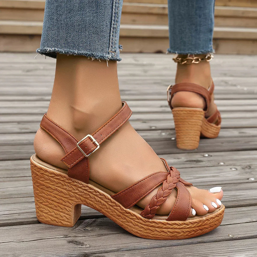 Melodie | Braided Platform Heeled Sandal