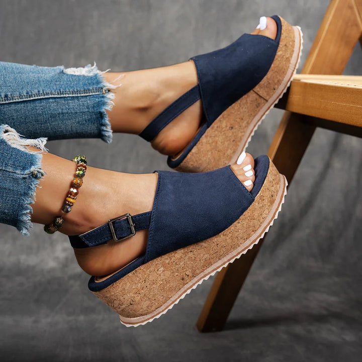 Cassandra | Cork Wedge Sandals