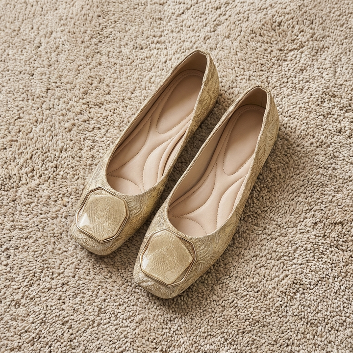 Roslin - Flat Shoes With Buckle And Texture