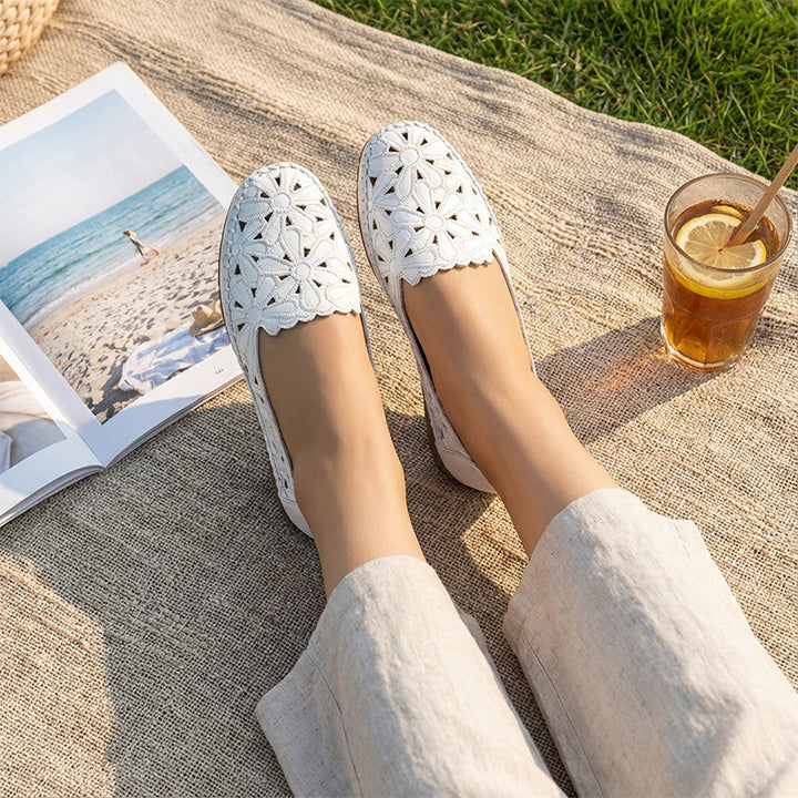 Evelyn | Breathable Floral Cutout Loafers