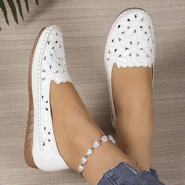 Evelyn | Breathable Floral Cutout Loafers